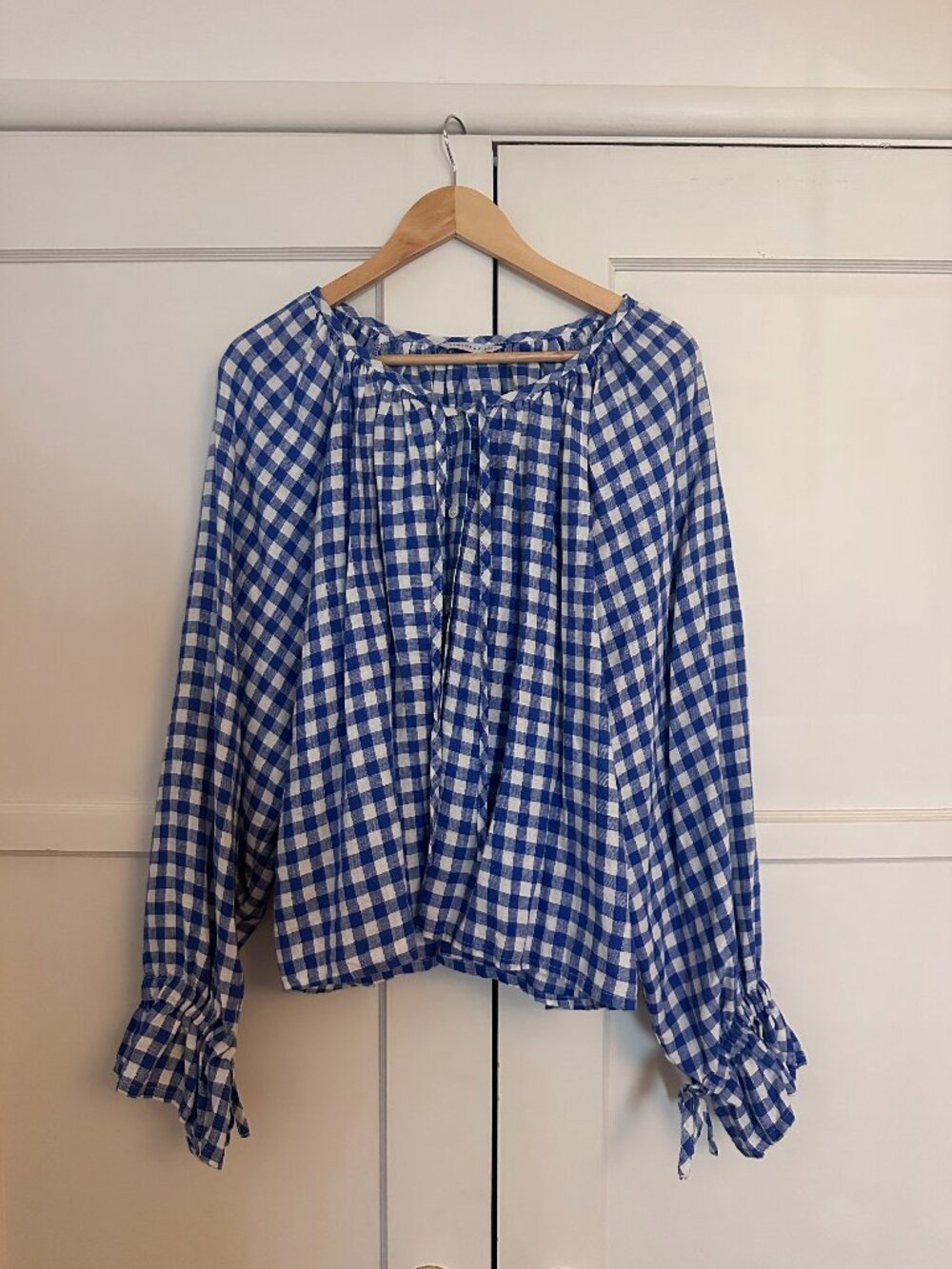 LINENFOX Gingham Blue Blouse - Mila